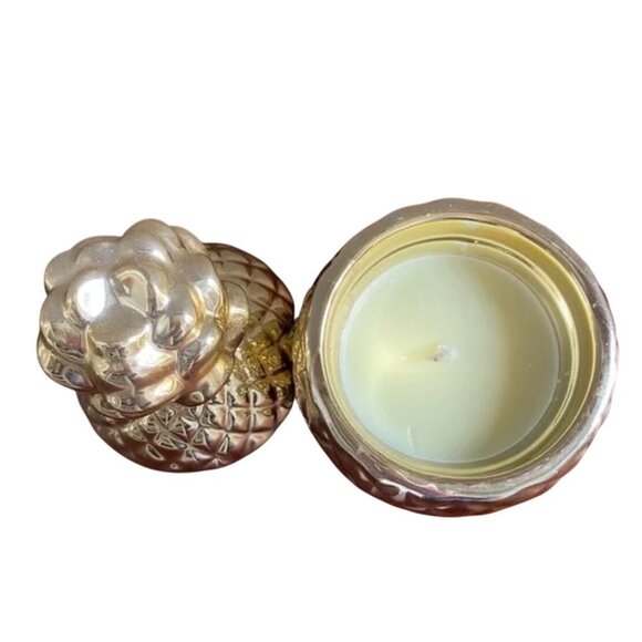 Gold Pineapple Jar Tropical Scented Candle By West Emory 1.76 Oz - Picture 3 of 9